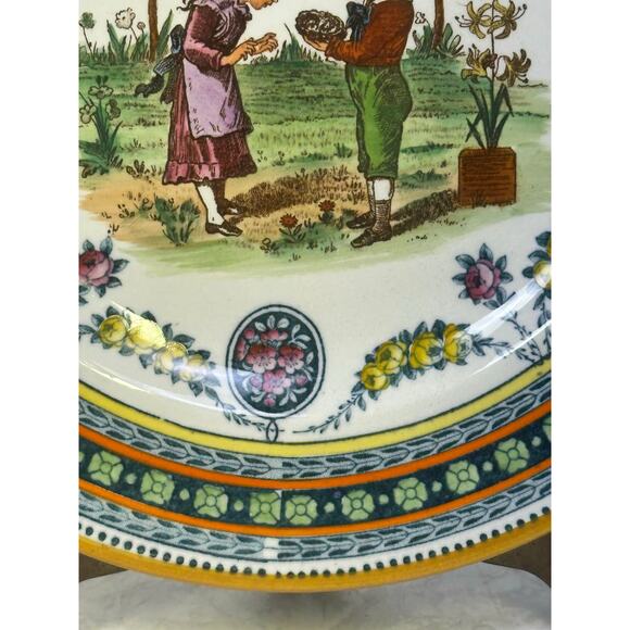 Wedgwood Antique 19th Century 'Garland' Kate Greenaway Etruria 10.25" Plate - Picture 6 of 8
